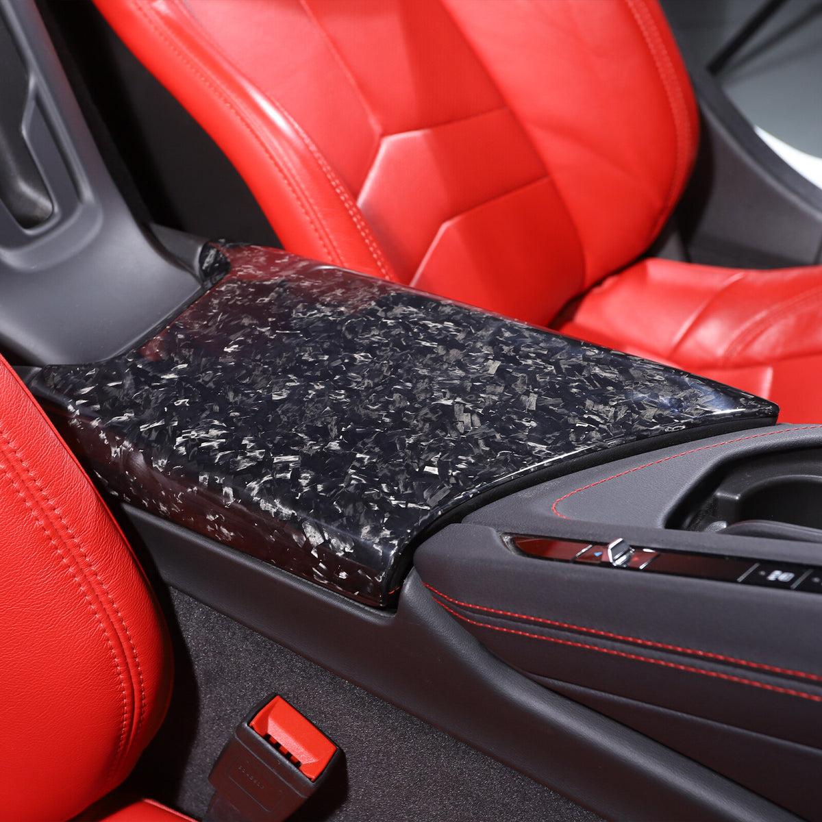 Forged Carbon Fiber Center Console Armrest Box Cover For Corvette C8 2020-26 8