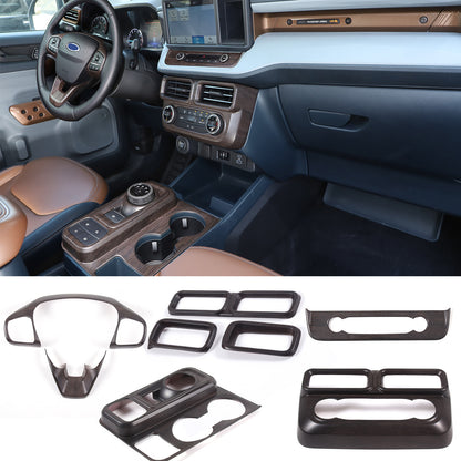 Oak Wood Grain Interior Decoration Cover Trim Kit For Ford Maverick 2022-24 1