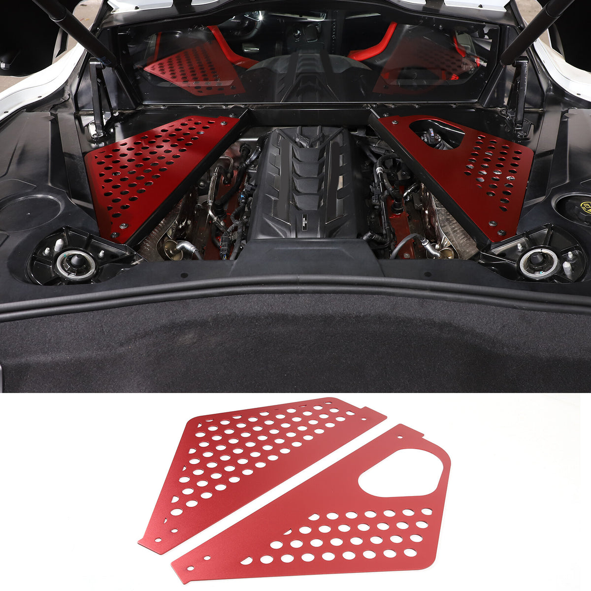 Aluminum Alloy Exterior Hood Engine License Plate Trim For Corvette C8 2020+ US - Variants 16-20 62