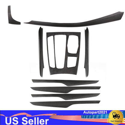 Real Carbon Fiber Full Interior Set Cover Trim Kit For BMW X5 F15 2014-18 US 39