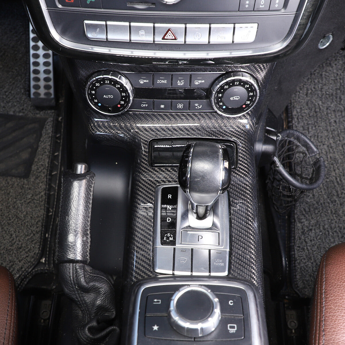 For Benz G-Class W463 2012-2018 Dry Carbon Central Console Gear Shift Panel Trim 7