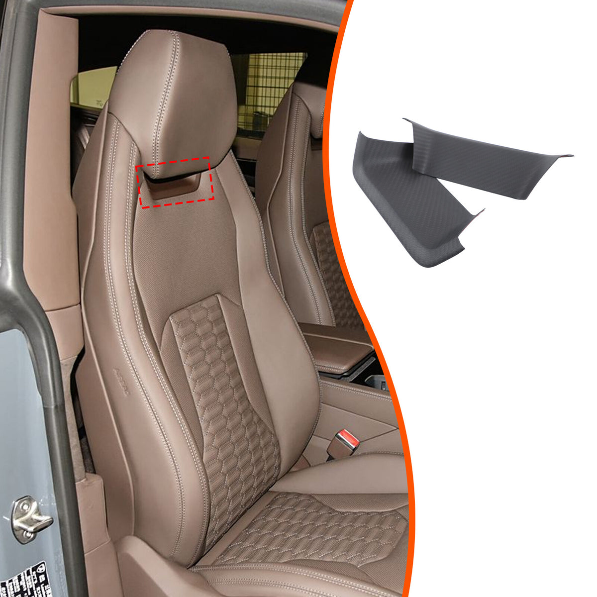 Matte Real Dry Carbon Fiber Seat Headrest Cover Trim For Lamborghini URUS 18-23 9