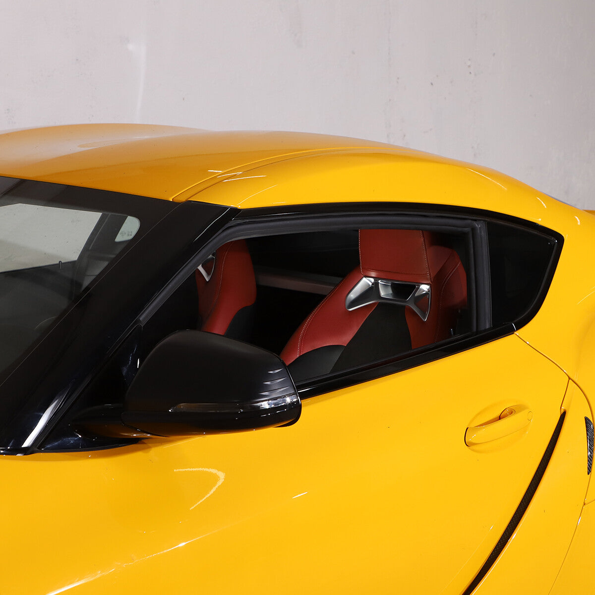 Matte balck Window Frame Trim Cover S. Steel 6 Pcs For Toyota Supra A90 2019-24 3