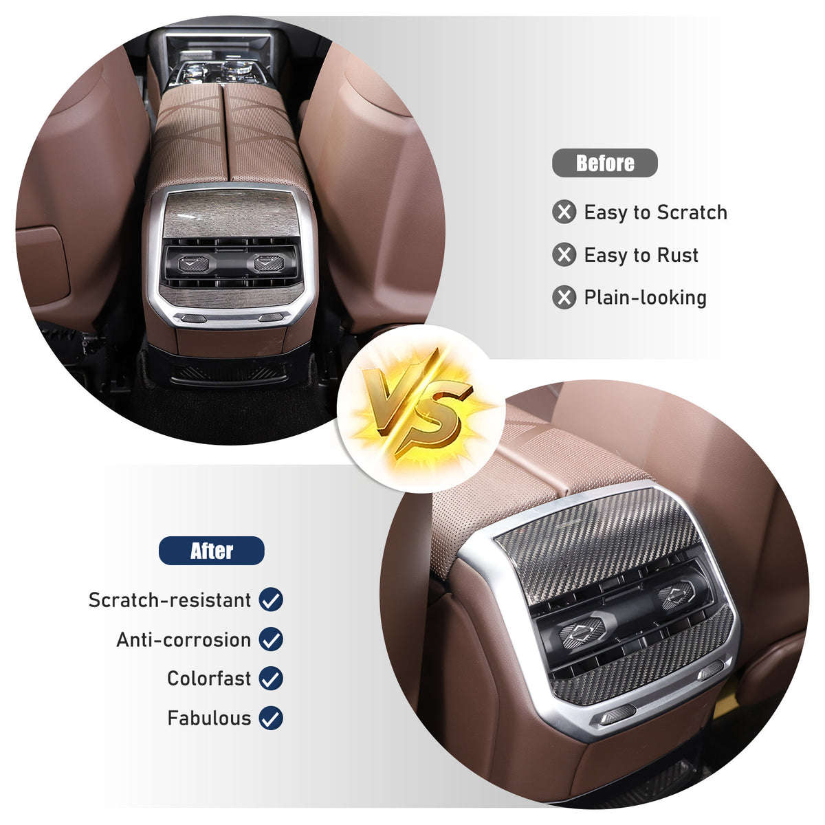 Real Carbon Fiber Rear Air Vent Outlet Cover Trim For BMW 7 Series G70 2023-2024 24