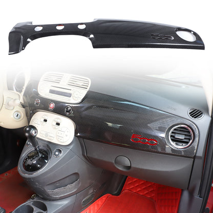 Real Carbon Fiber Dashboard Panel Trim Cover For Fiat 500 312 2007-2015 1