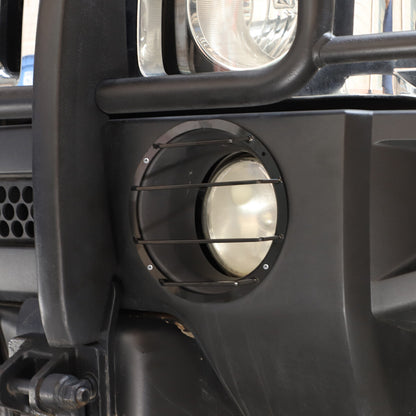 Black Steel Front Fog Light Lamp Frame Cover Trim For Hummer H3 05-09 2