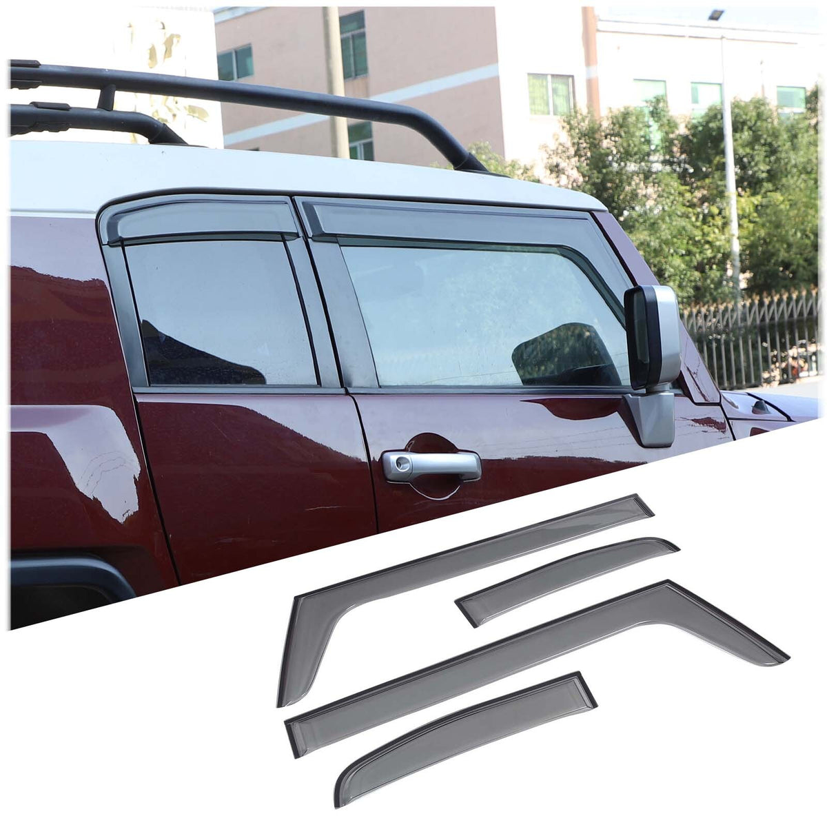 4PCS Weather Shields window visor Sun Visors For Toyot-a FJ CRUISER 2007-2021 US 2