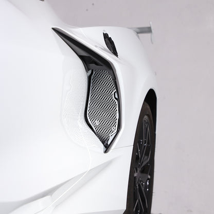Silver Steel Intake Mesh Grille Insert Guard For Corvette C8 2020-2026 2