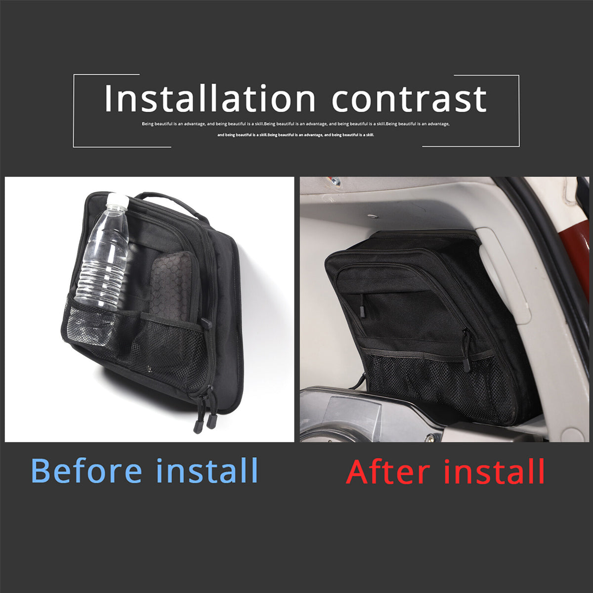 Black Trunk Right Side Window Storage Bag For Toyota FJ Cruiser 2007-2021 10