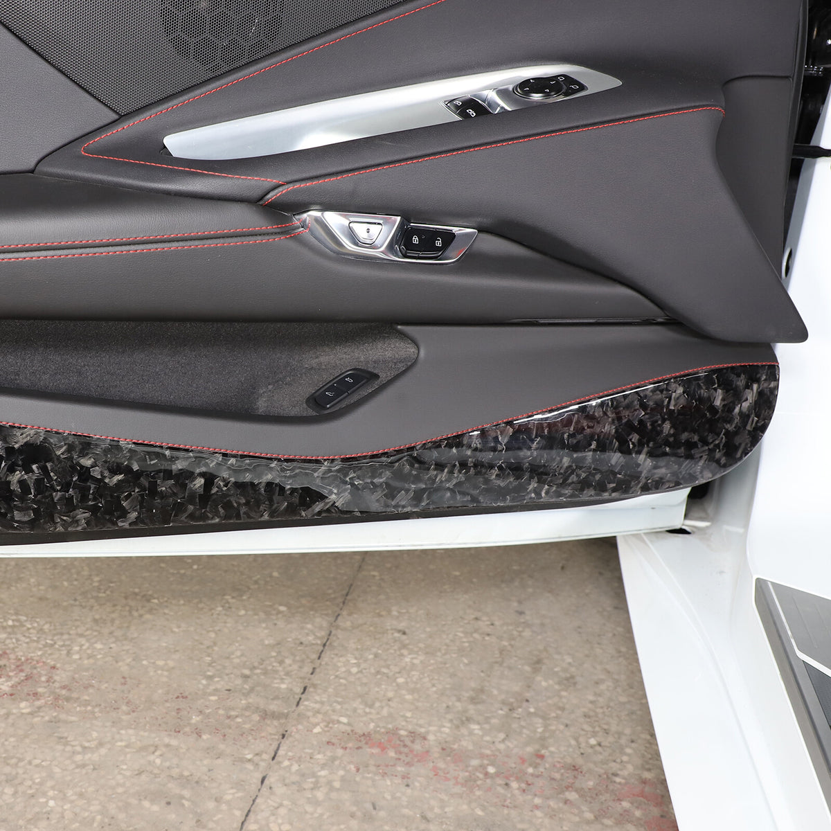 Forged Carbon Fiber Car Door Anti-kick Guard Trim Panel For Corvette C8 2020-26 6