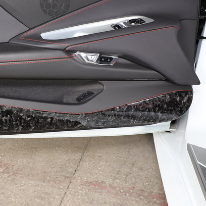 Forged Carbon Fiber Car Door Anti-kick Guard Trim Panel For Corvette C8 2020-26 6