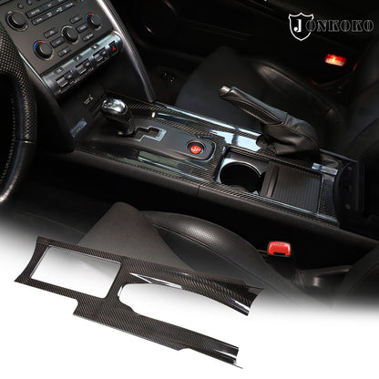 Real Carbon Fiber for Nissan GTR R35 Center Console Gear Shift Panel Cover 1