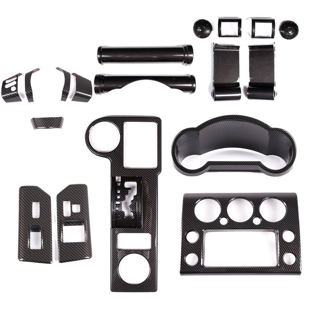18pcs Carbon Fiber Look Center Console Kit Trim For Toyota FJ Cruiser 2007-2020 2