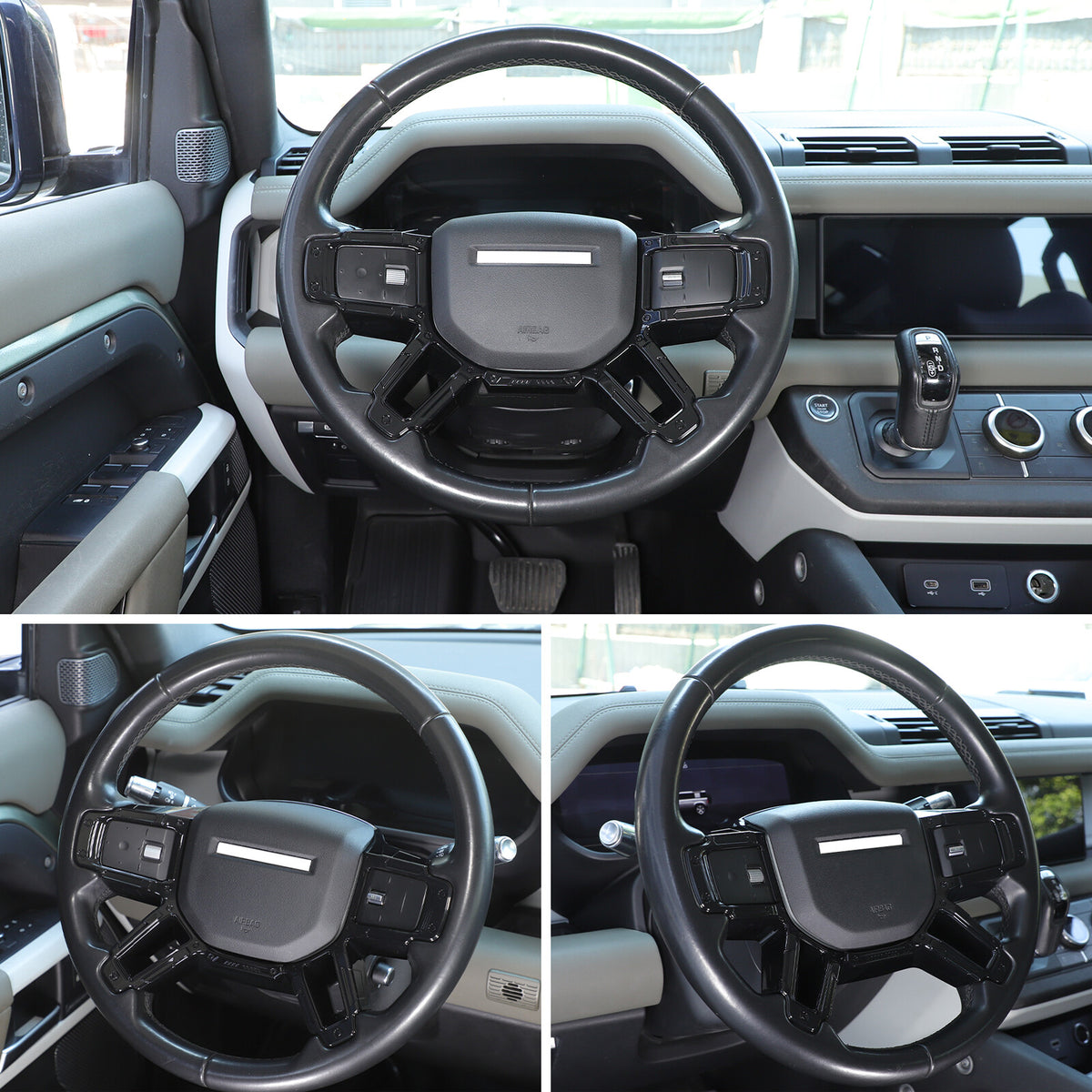 Mecha Glossy Black Steering Wheel Frame Trim For Land Rover Defender L663 20-25 23