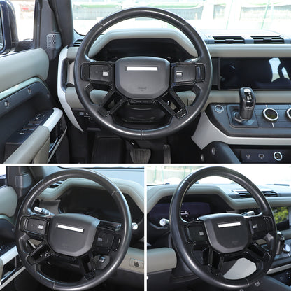 Mecha Glossy Black Steering Wheel Frame Trim For Land Rover Defender L663 20-25 23