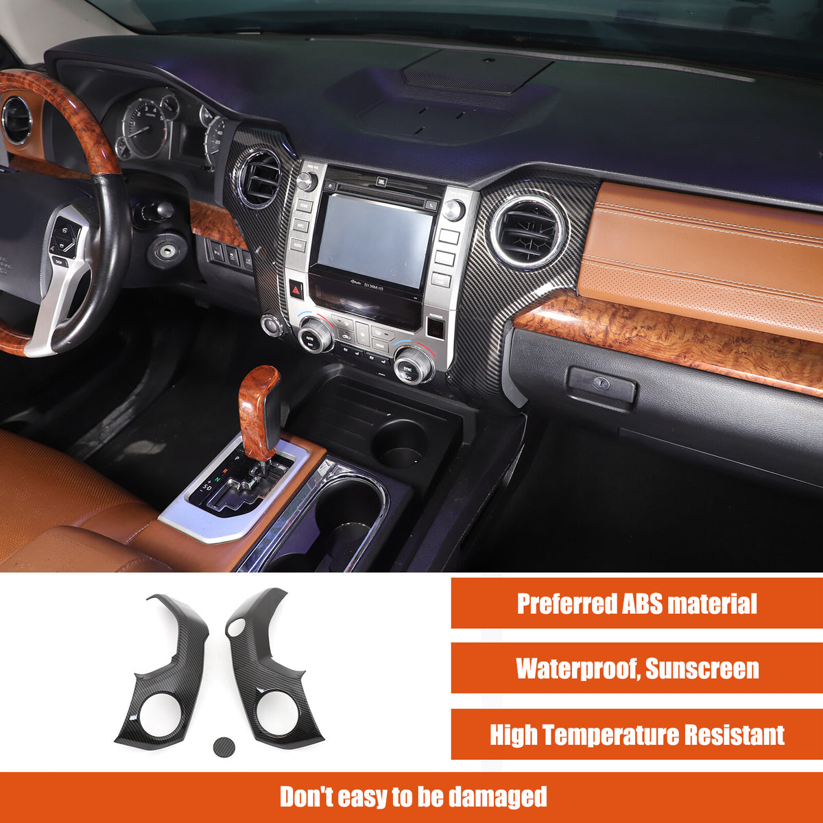 For Toyota Tundra 2014-2021 ABS Carbon Interior Side Air Vent Outlet Covers 15