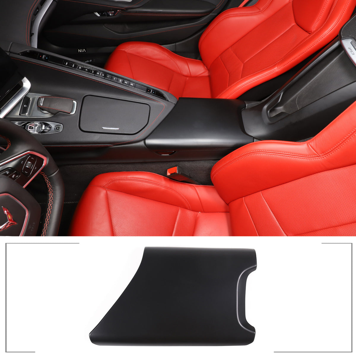 Matte Black ABS Full Interior Set Cover Trim Kit For Corvette C8 2020-25 - Styles 16-20 80