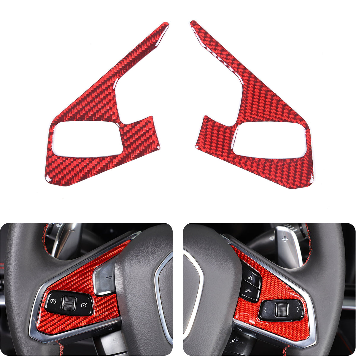 Red Soft Carbon Fiber Interior Decor Trim Kit Cover Set For Corvette C8 20-25 28