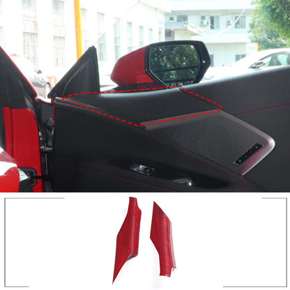 Red Real Carbon Fiber Interior Door Panel Trim Cover For Corvette C8 2020-2026 12