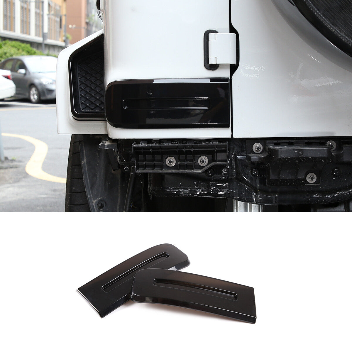 For G-Class W464 G500 G63 2019-2023 Rear Tail Light Lens Cover Trim Smoke black 8