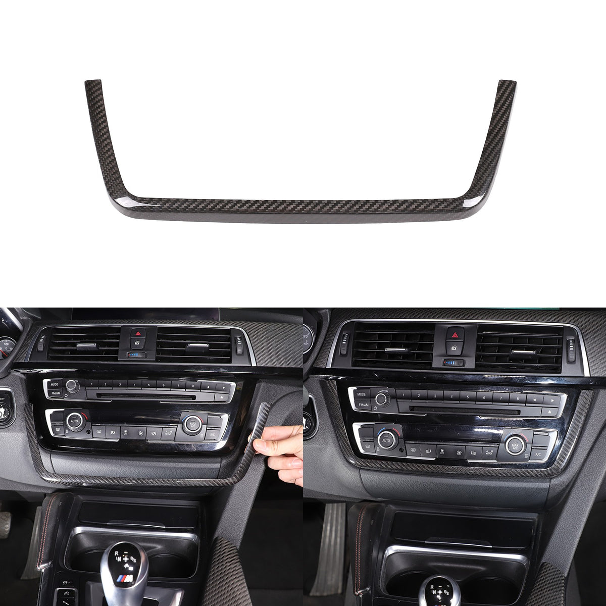 Real Carbon Fiber Center Trim For BMW 3/4 Series F30/F32/F80/F82 M3 M4 2014-19 1