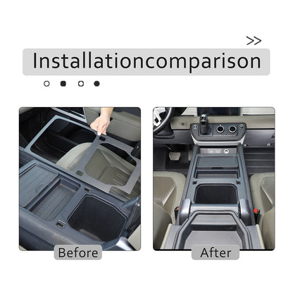 Matte Real Carbon Fiber Cup Holder Panel Trim Cover For Defender 110 90 2020-23 10