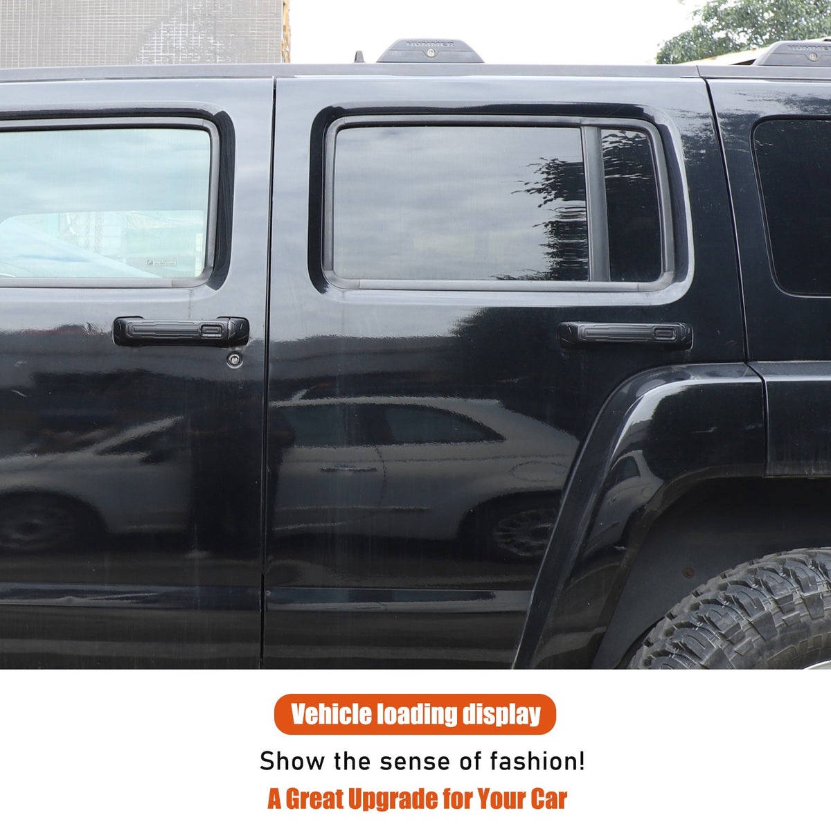 Mecha Matte Black ABS Door + Tailgate Handle Cover Trim For Hummer H3 2005-2009 11