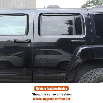 Mecha Matte Black ABS Door + Tailgate Handle Cover Trim For Hummer H3 2005-2009 11