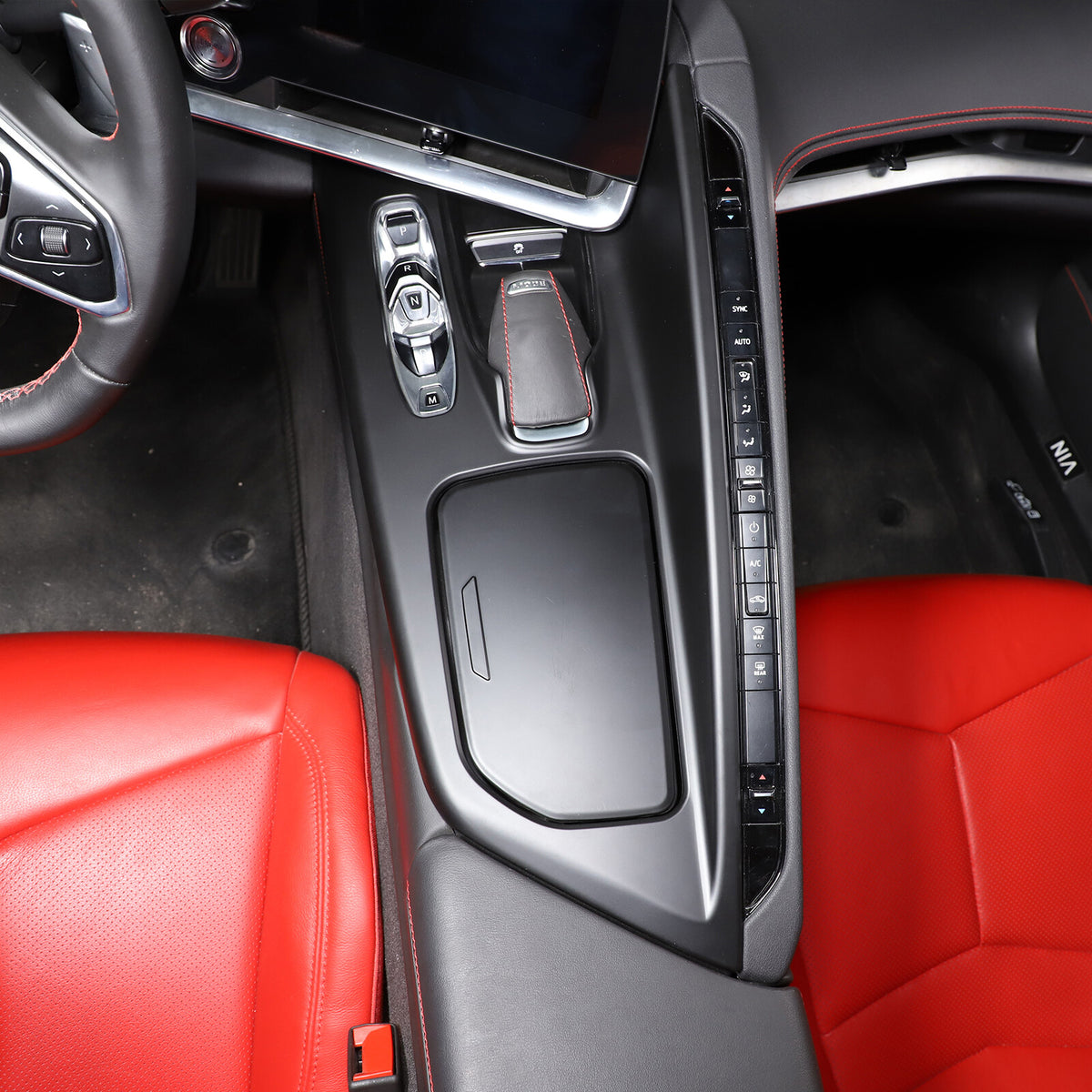 Matte Black ABS Full Interior Set Cover Trim Kit For Corvette C8 2020-25 - Styles 6-10 43