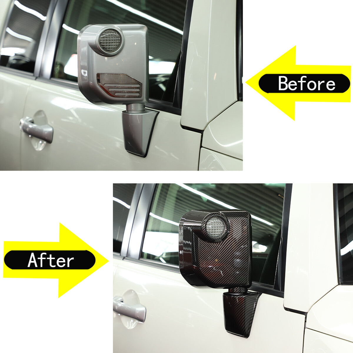 Carbon Exterior Rearview mirror base cover trim For Toyota FJ Cruiser 2007-21 2