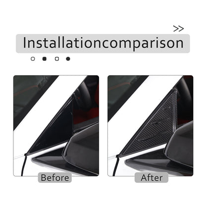 Real Carbon Window Triangle Cover Trim For Corvette C8 Stingray Z06 Z51 Exterior 3