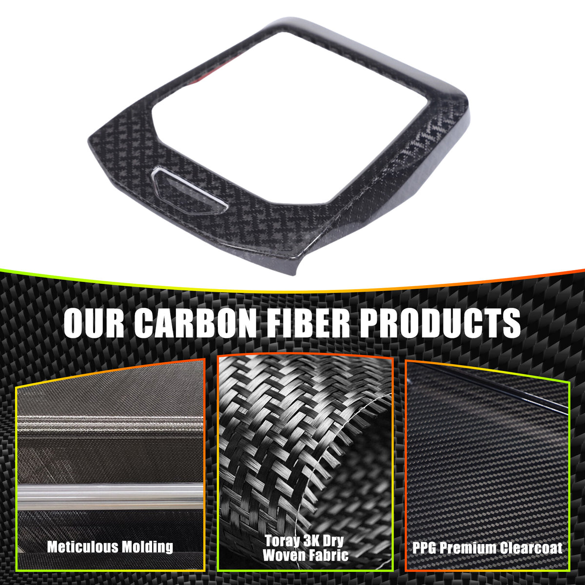 Real Carbon Fiber Center Console Gear Shift Panel Trim For BMW 5 Series G60 24+ 22