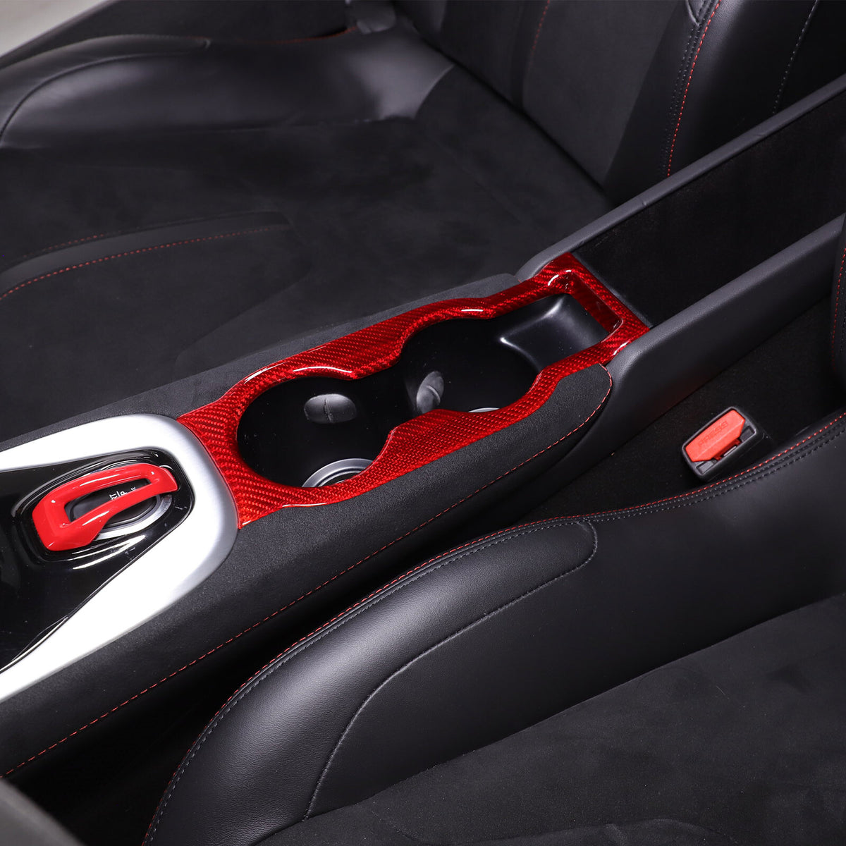 Red Real Carbon Fiber Interior Exterior Conosle Trim Cover For Lotus EMIRA 21-25 132