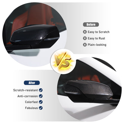 Real Carbon Fiber Side Mirror Air Duct Trim Cover For Corvette C8 2020+ 22