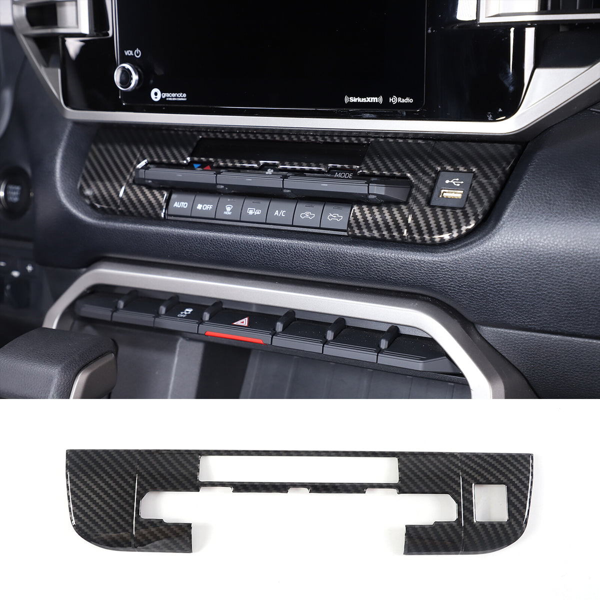 ABS Carbon Fiber Interior Set Cover Trim Kit For Toyota Tundra Sequoia SR 22+ - Styles 1-5 55