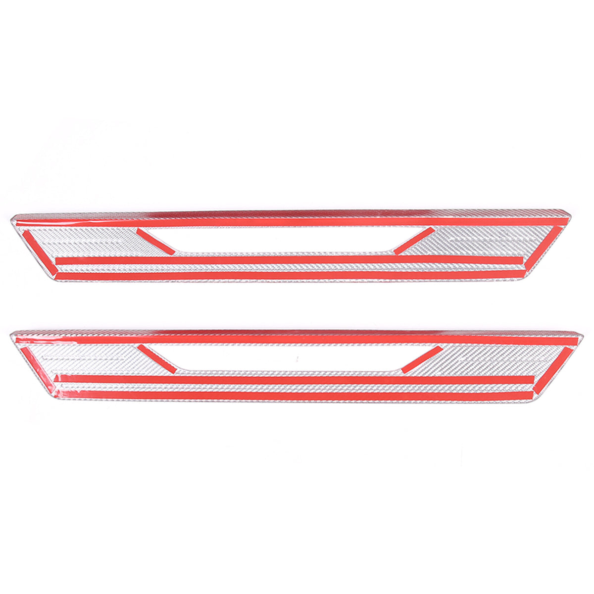 Red Real Carbon Fiber External Sill Strip Sticker Trim For Corvette C8 2020-26 12