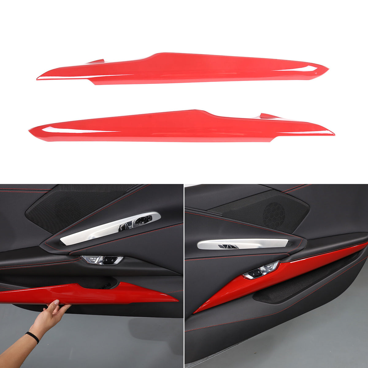 Red Full Interior Set Dash Panel Decor Cover Trim Kit For Corvette C8 2020-25 - Variants 1-5 3