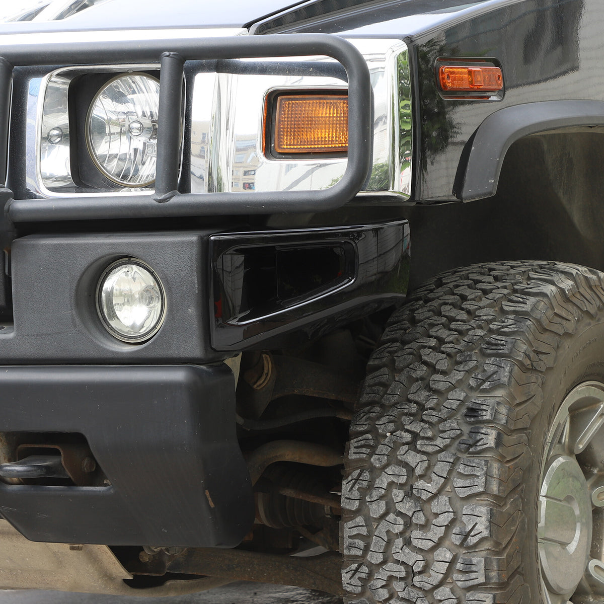 Glossy Piano Black Front Bumper Exterior Trim Cover Set For Hummer H2 2003-2009 - Styles 6-10 18