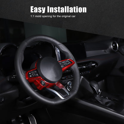 Red Carbon Fiber Steering Wheel Frame Trim For Alfa Romeo Giulia/Stelvio 2020 7