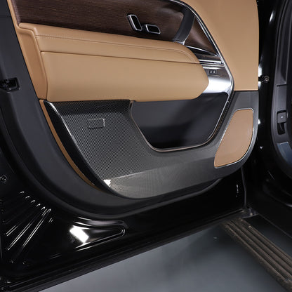 ABS Carbon Fiber Door Anti-kick Panel Trim For LR Range Rover Vogue 2023-2024 16