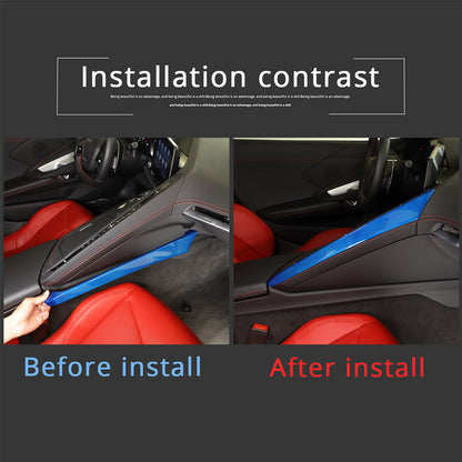 Blue Real Carbon Fiber Full Interior Set Decor Trim Kit for Corvette C8 20-25 - Variants 6-10 38