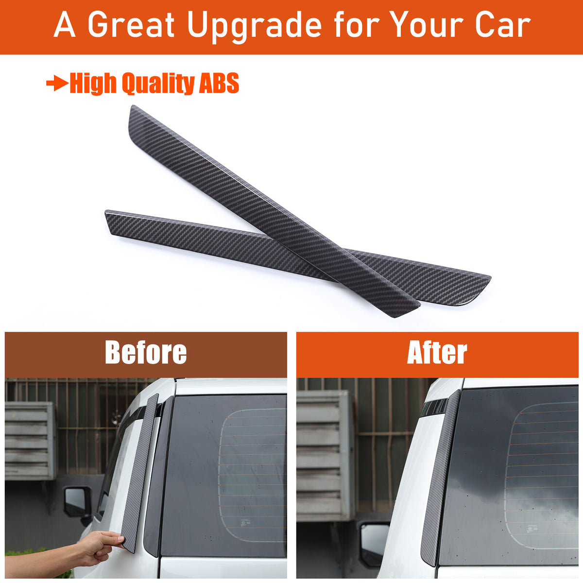 Carbon Tailgate Rear Window Side Trim For Toyota Land Cruiser Prado LC250 24+ US 5
