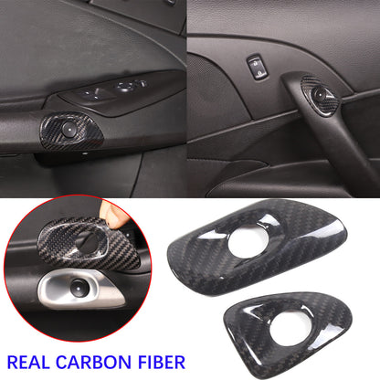Real Dry Carbon Fiber Door Window Lift Switch Button Trim For Corvette C6 05-13 10