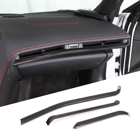 3PCS Real Carbon Fiber Console Dashboard Panel Trim For Corvette C8 Z51 2020-25 1