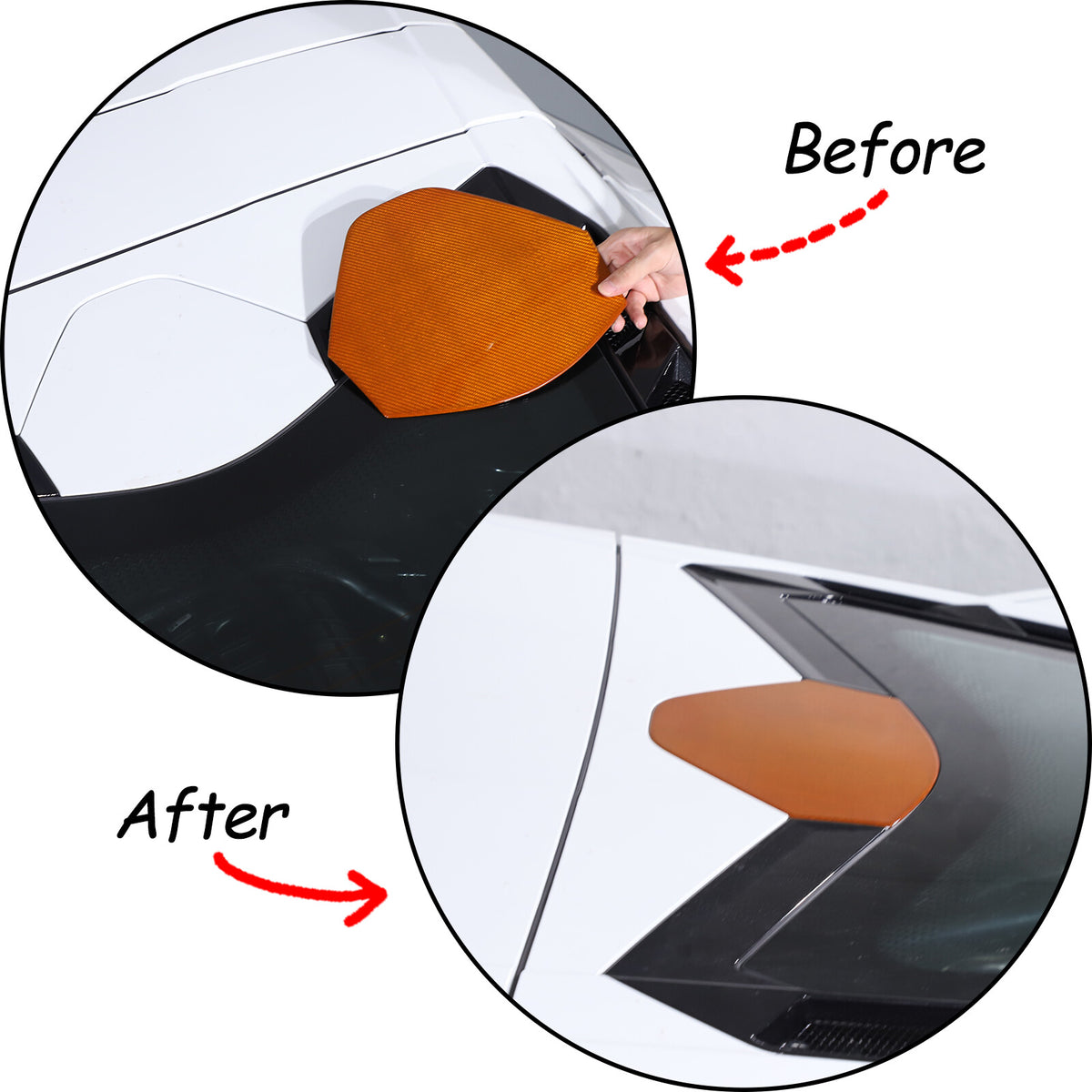 Yellow Carbon Fiber Rear Window Cover Trim For Corvette C8 Coupe 2020-26 11