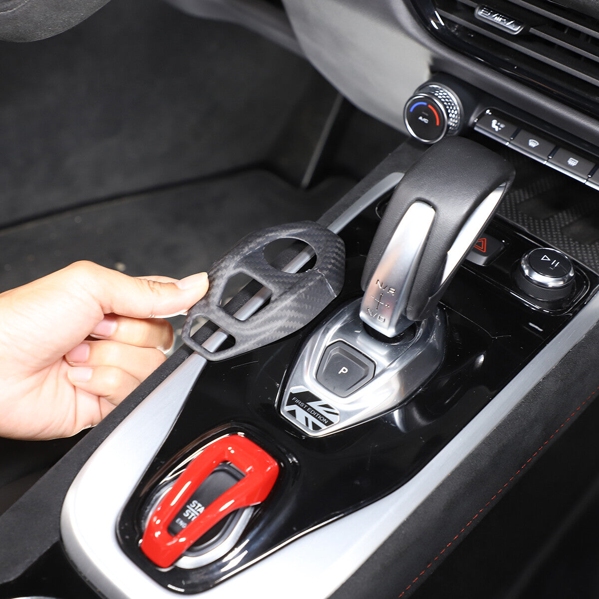 Real Carbon Fiber Console Gear Base Cover Trim For Lotus Emira V6 I4 2021-2025 12