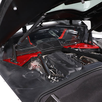 Red Real Carbon fiber Front Hood Lift Support Corner Cover For Corvette C8 20-26 7