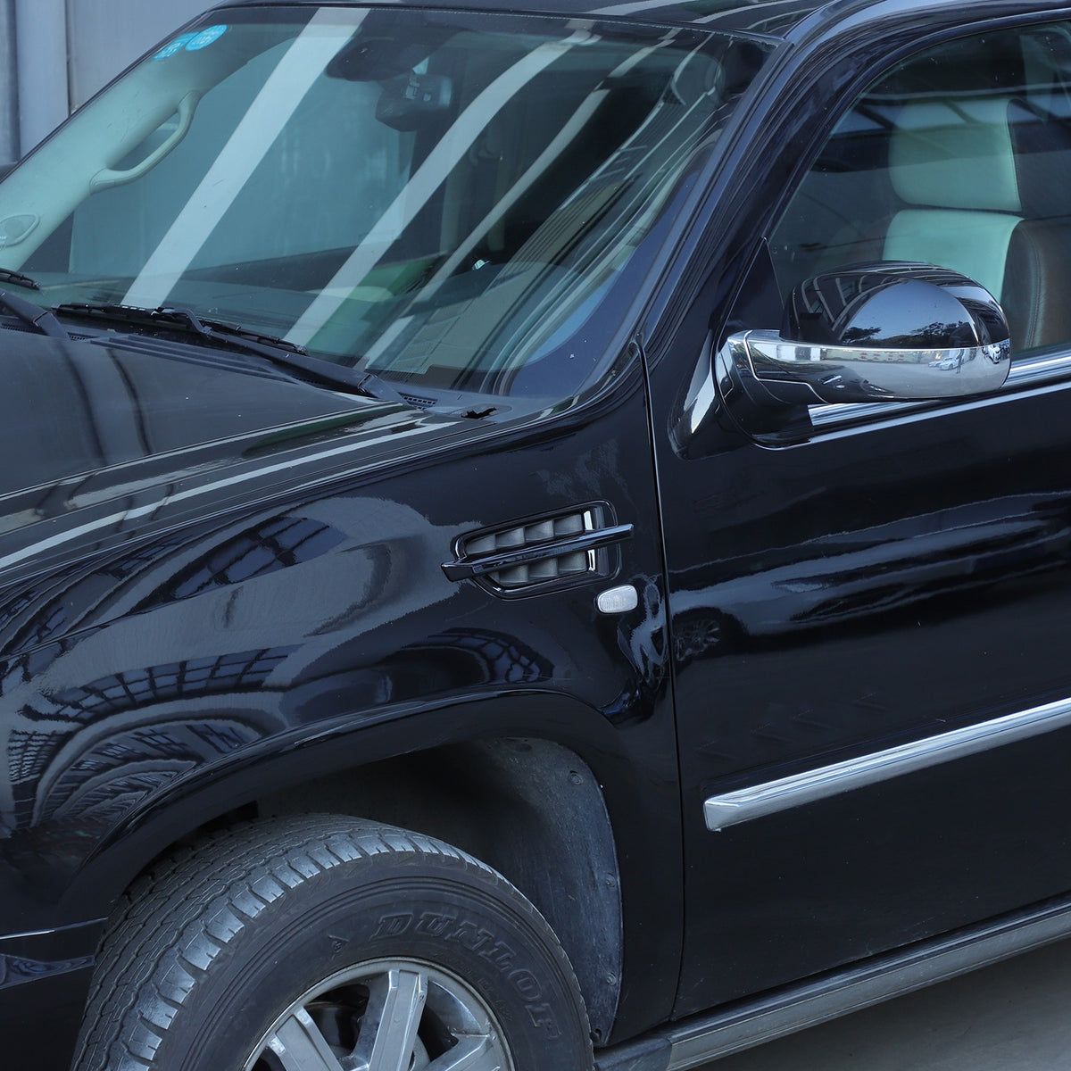 Glossy Piano Black Side Air Fender Vent Trim For Cadillac Escalade 2007-2014 10