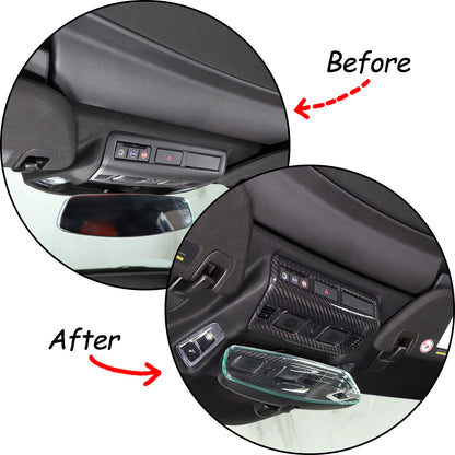 Real Dry Carbon fiber Roof Reading Light Panel Trim For Corvette C8 2020-26 10
