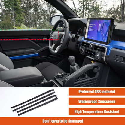 ABS Carbon fiber Interior door panel Trim Strip Cover For Toyota Tacoma 2024+ 16